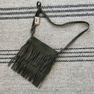 Brandy Melville Fringe Suede Crossbody Bag